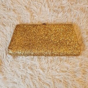 Vintage Gold Glitter Clutch Bag Purse